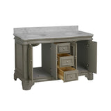 KitchenBathCollection Katherine 60" Double Bathroom Vanity with Carrara Marble Top