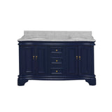 KitchenBathCollection Katherine 60" Double Bathroom Vanity with Carrara Marble Top