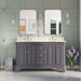 KitchenBathCollection Katherine 60" Double Bathroom Vanity with Carrara Marble Top