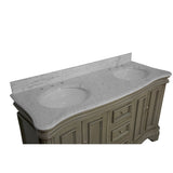 KitchenBathCollection Katherine 60" Double Bathroom Vanity with Carrara Marble Top