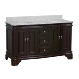 KitchenBathCollection Katherine 60" Double Bathroom Vanity with Carrara Marble Top