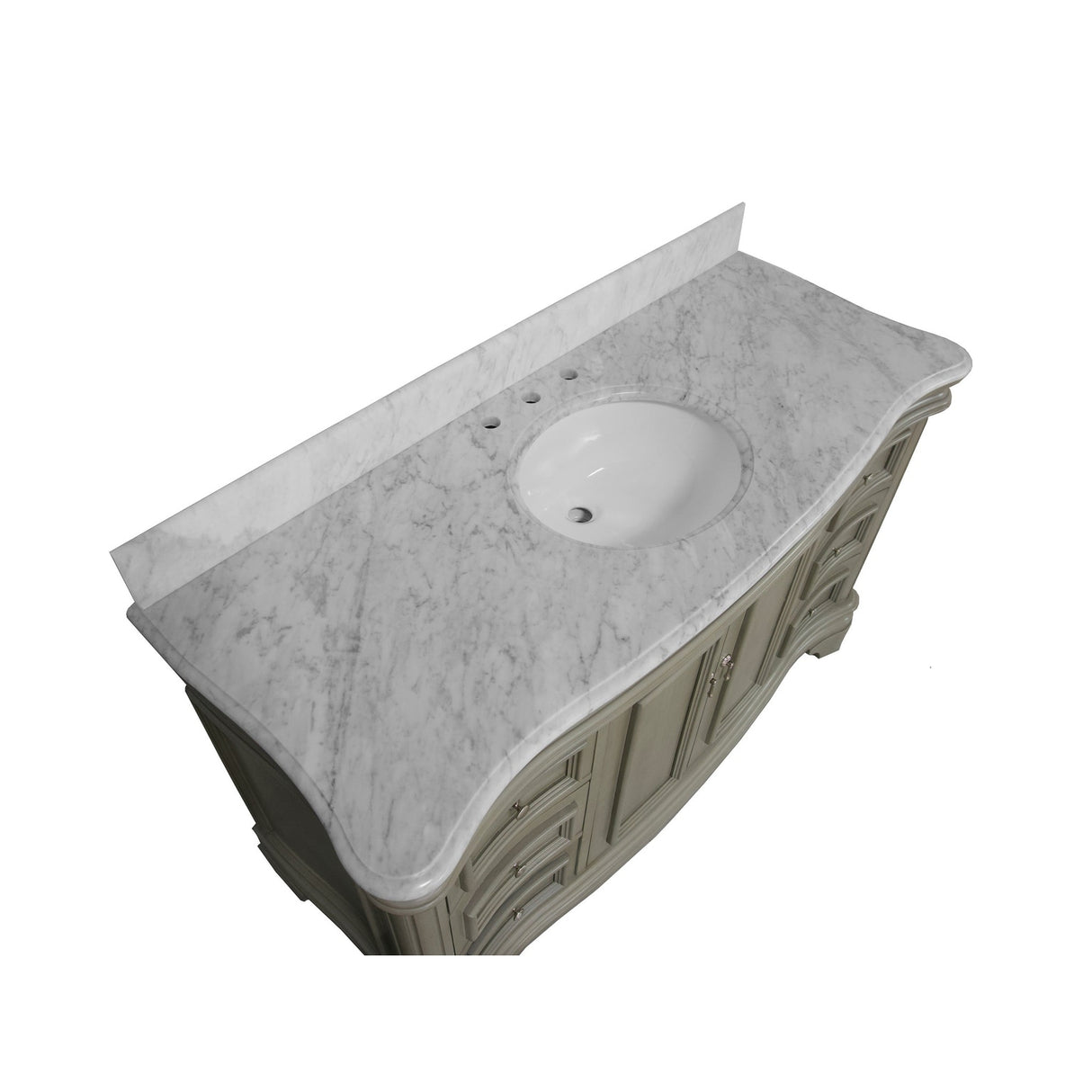 KitchenBathCollection Katherine 60" Single Bathroom Vanity with Carrara Marble Top