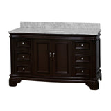 KitchenBathCollection Katherine 60" Single Bathroom Vanity with Carrara Marble Top