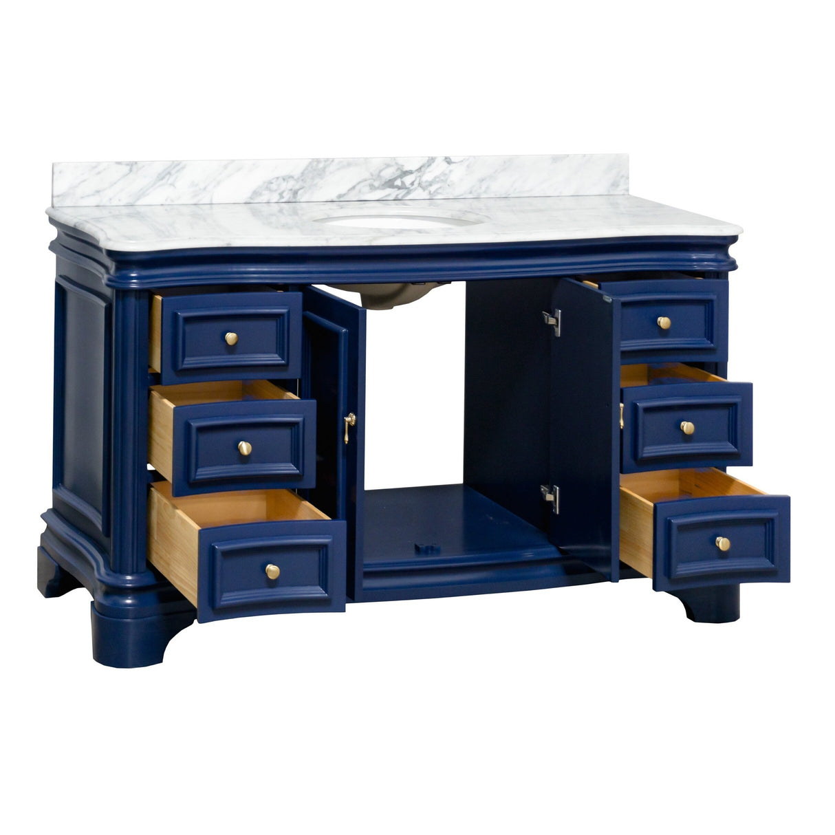 KitchenBathCollection Katherine 60" Single Bathroom Vanity with Carrara Marble Top