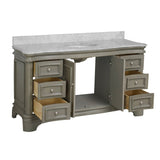 KitchenBathCollection Katherine 60" Single Bathroom Vanity with Carrara Marble Top