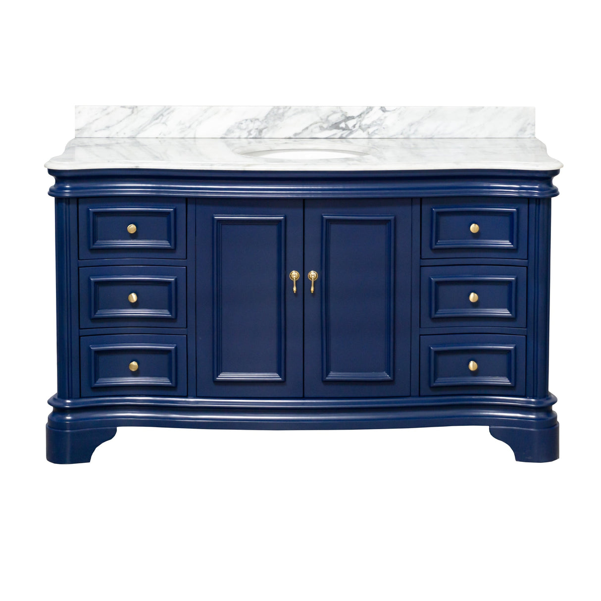 KitchenBathCollection Katherine 60" Single Bathroom Vanity with Carrara Marble Top