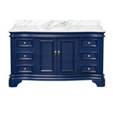 KitchenBathCollection Katherine 60" Single Bathroom Vanity with Carrara Marble Top