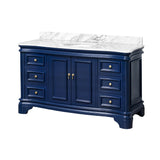 KitchenBathCollection Katherine 60" Single Bathroom Vanity with Carrara Marble Top