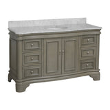 KitchenBathCollection Katherine 60" Single Bathroom Vanity with Carrara Marble Top