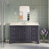 KitchenBathCollection Katherine 60" Single Bathroom Vanity with Carrara Marble Top