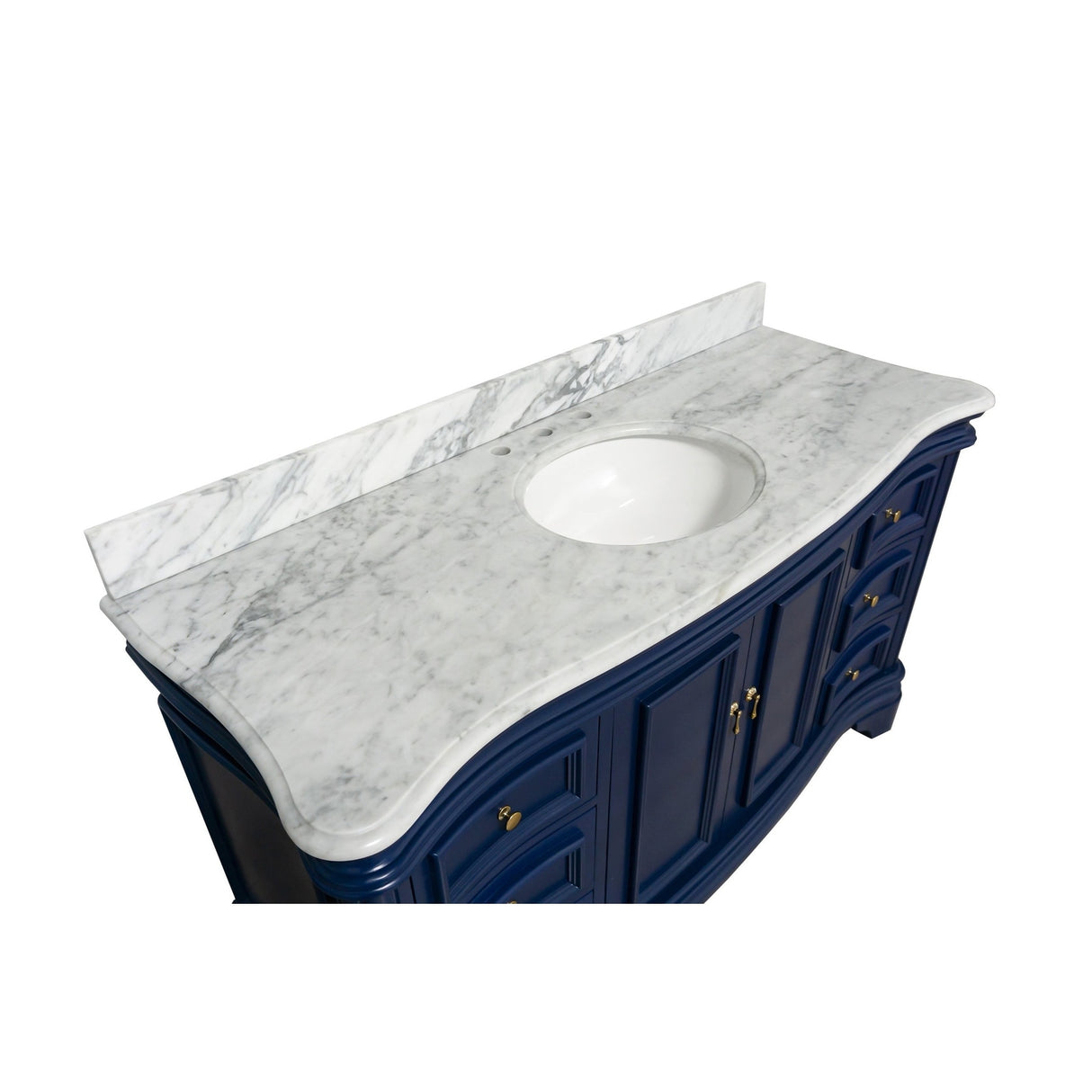 KitchenBathCollection Katherine 60" Single Bathroom Vanity with Carrara Marble Top