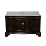 KitchenBathCollection Katherine 60" Single Bathroom Vanity with Carrara Marble Top