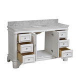 KitchenBathCollection Katherine 60" Single Bathroom Vanity with Carrara Marble Top