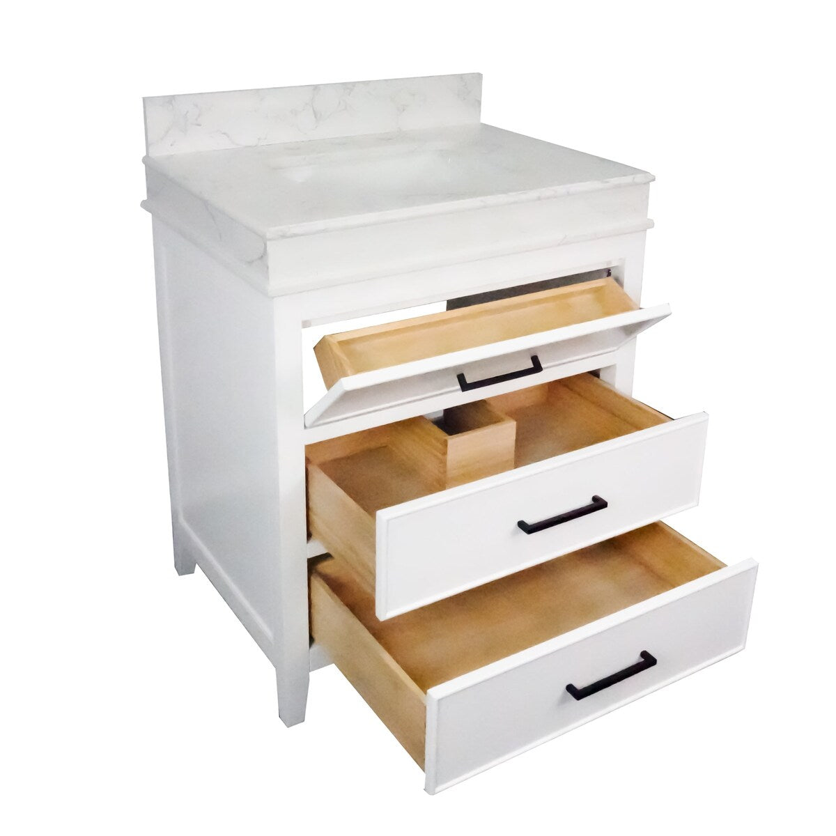 KitchenBathCollection Kensington 30" Bathroom Vanity with Engineered Marble Top