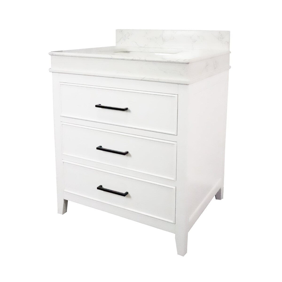 KitchenBathCollection Kensington 30" Bathroom Vanity with Engineered Marble Top