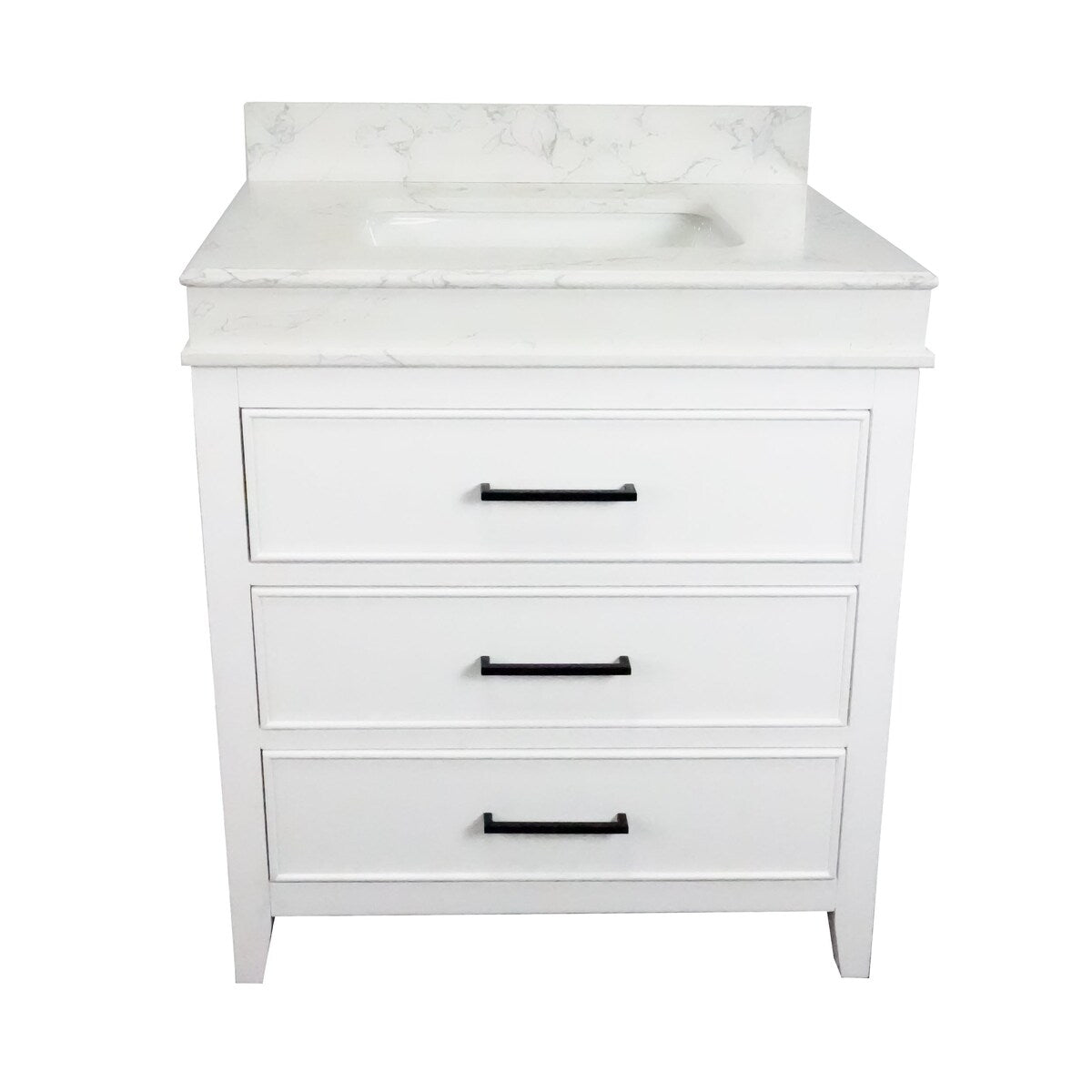 KitchenBathCollection Kensington 30" Bathroom Vanity with Engineered Marble Top