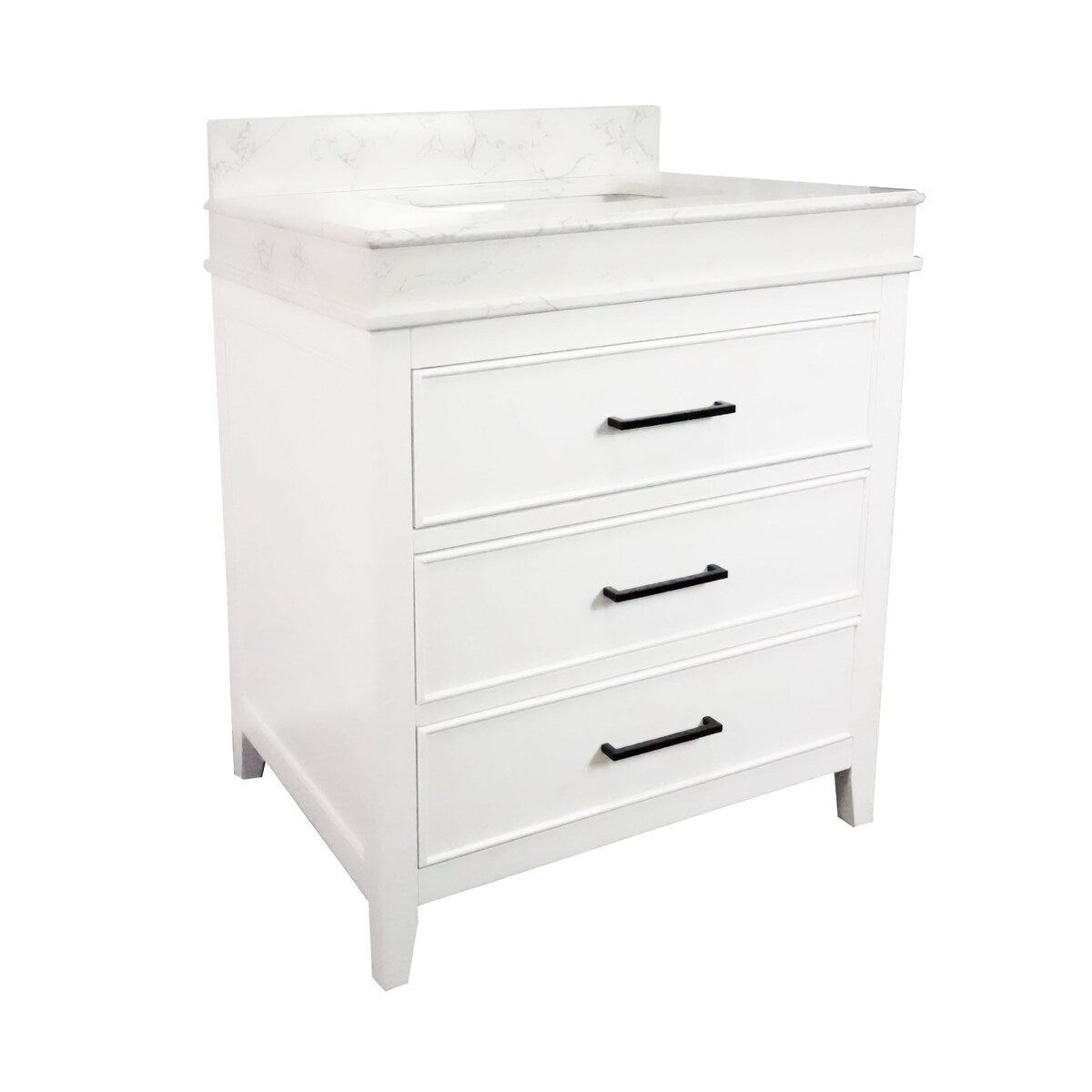 KitchenBathCollection Kensington 30" Bathroom Vanity with Engineered Marble Top