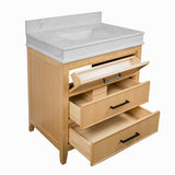 KitchenBathCollection Kensington 30" Bathroom Vanity with Engineered Marble Top