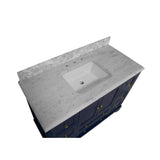 KitchenBathCollection Madison 48" Bathroom Vanity with Carrara Marble Top