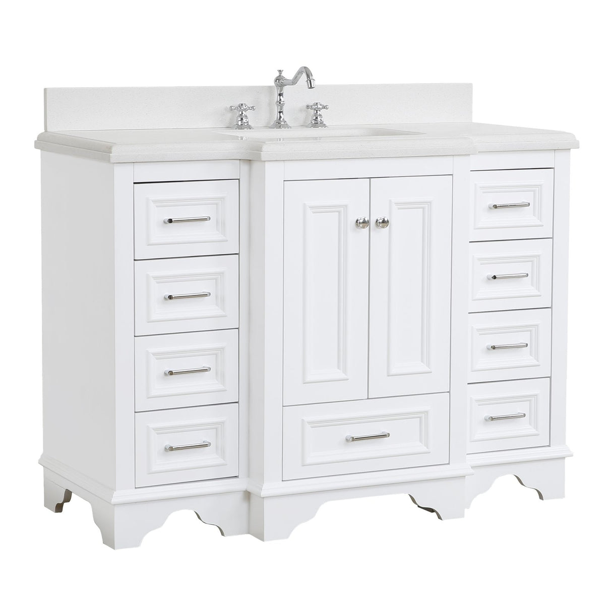 KitchenBathCollection Nantucket 48" Bathroom Vanity with Quartz Top