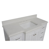 KitchenBathCollection Nantucket 48" Bathroom Vanity with Quartz Top