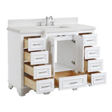 KitchenBathCollection Nantucket 48" Bathroom Vanity with Quartz Top