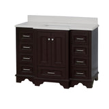 KitchenBathCollection Nantucket 48" Bathroom Vanity with Quartz Top