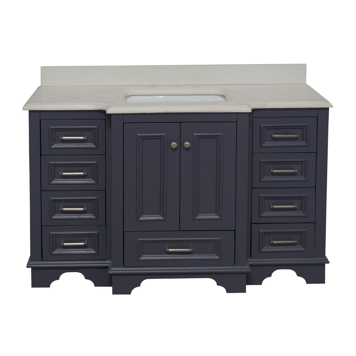 KitchenBathCollection Nantucket 48" Bathroom Vanity with Quartz Top