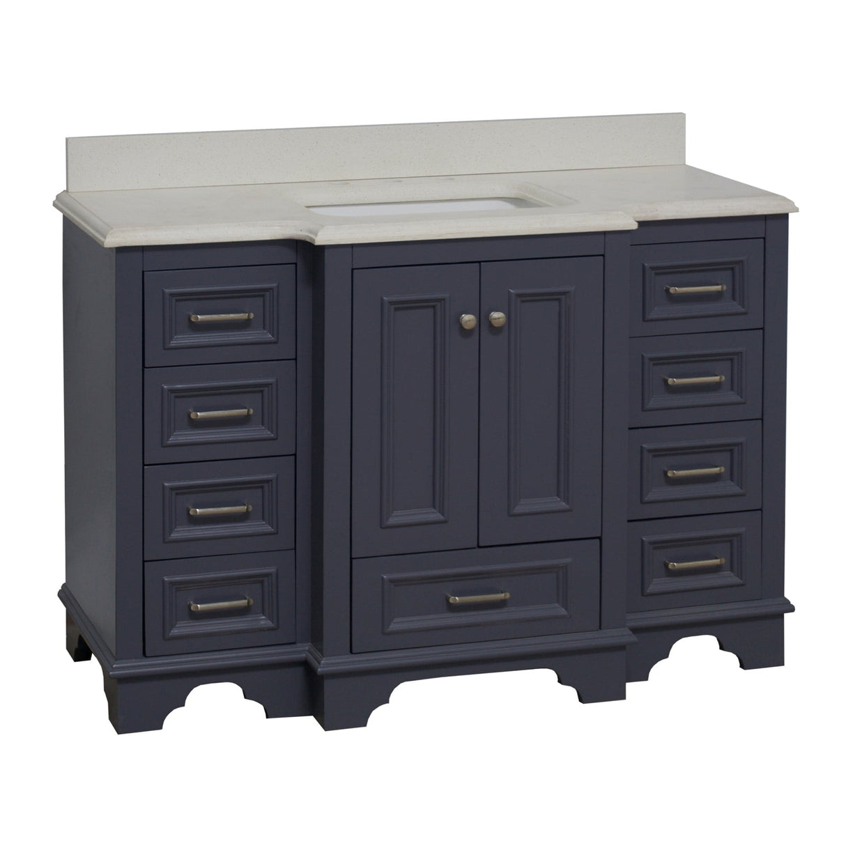 KitchenBathCollection Nantucket 48" Bathroom Vanity with Quartz Top