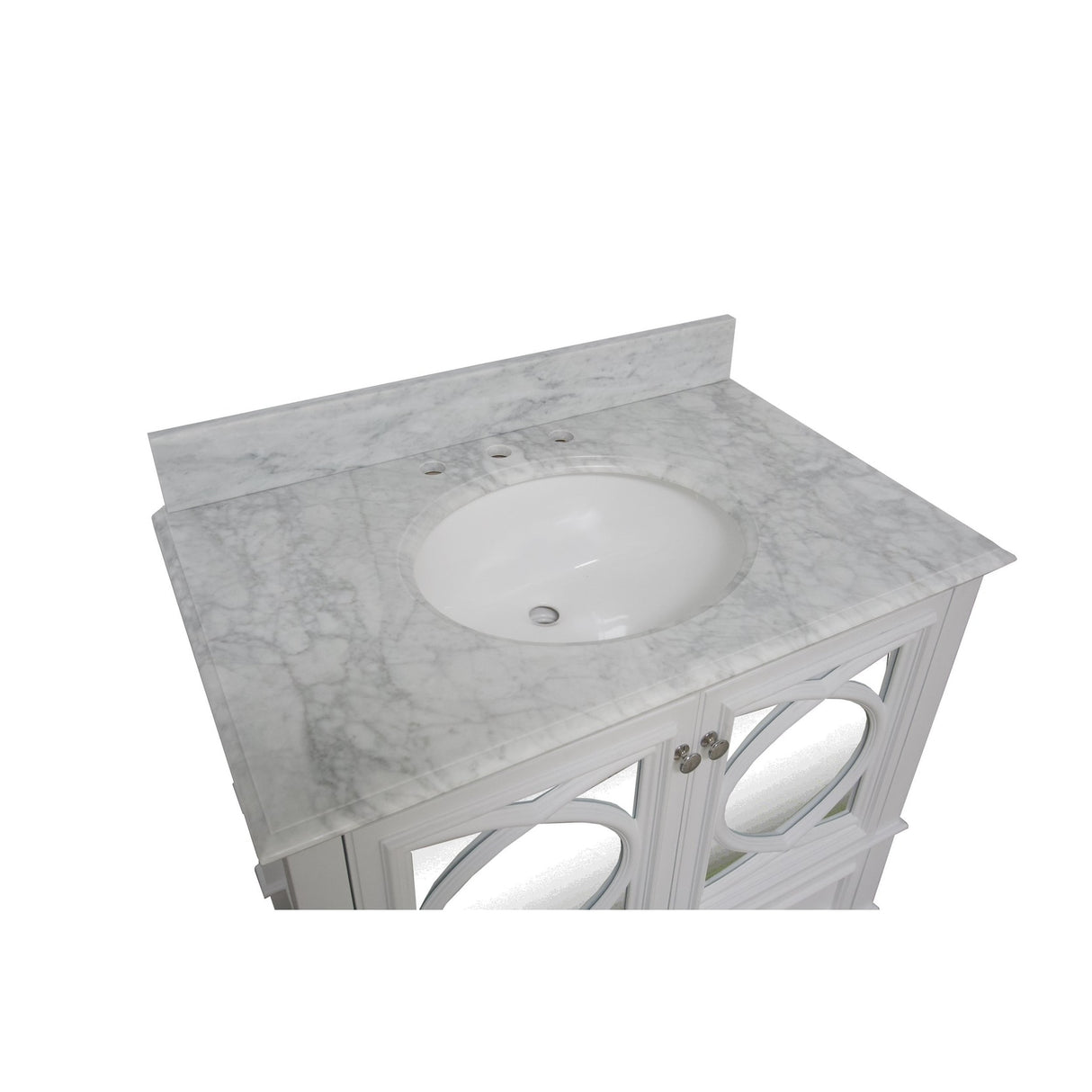 KitchenBathCollection Olivia 36" Bathroom Vanity with Carrara Marble Top
