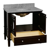 KitchenBathCollection Olivia 36" Bathroom Vanity with Carrara Marble Top