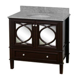 KitchenBathCollection Olivia 36" Bathroom Vanity with Carrara Marble Top