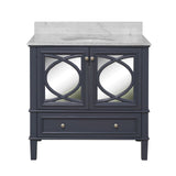 KitchenBathCollection Olivia 36" Bathroom Vanity with Carrara Marble Top
