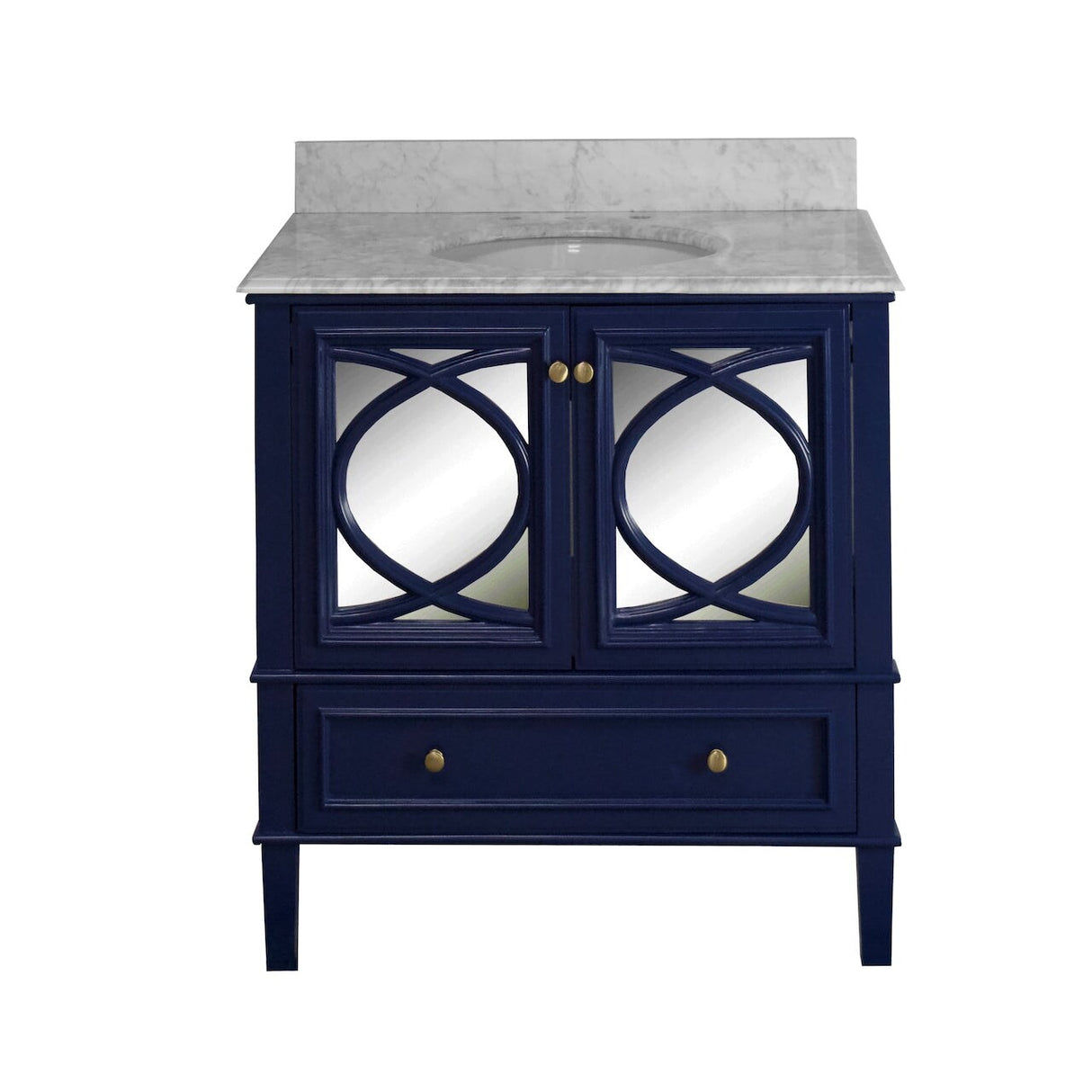 KitchenBathCollection Olivia 36" Bathroom Vanity with Carrara Marble Top