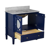 KitchenBathCollection Olivia 36" Bathroom Vanity with Carrara Marble Top