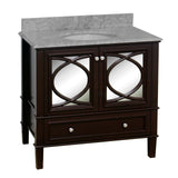 KitchenBathCollection Olivia 36" Bathroom Vanity with Carrara Marble Top