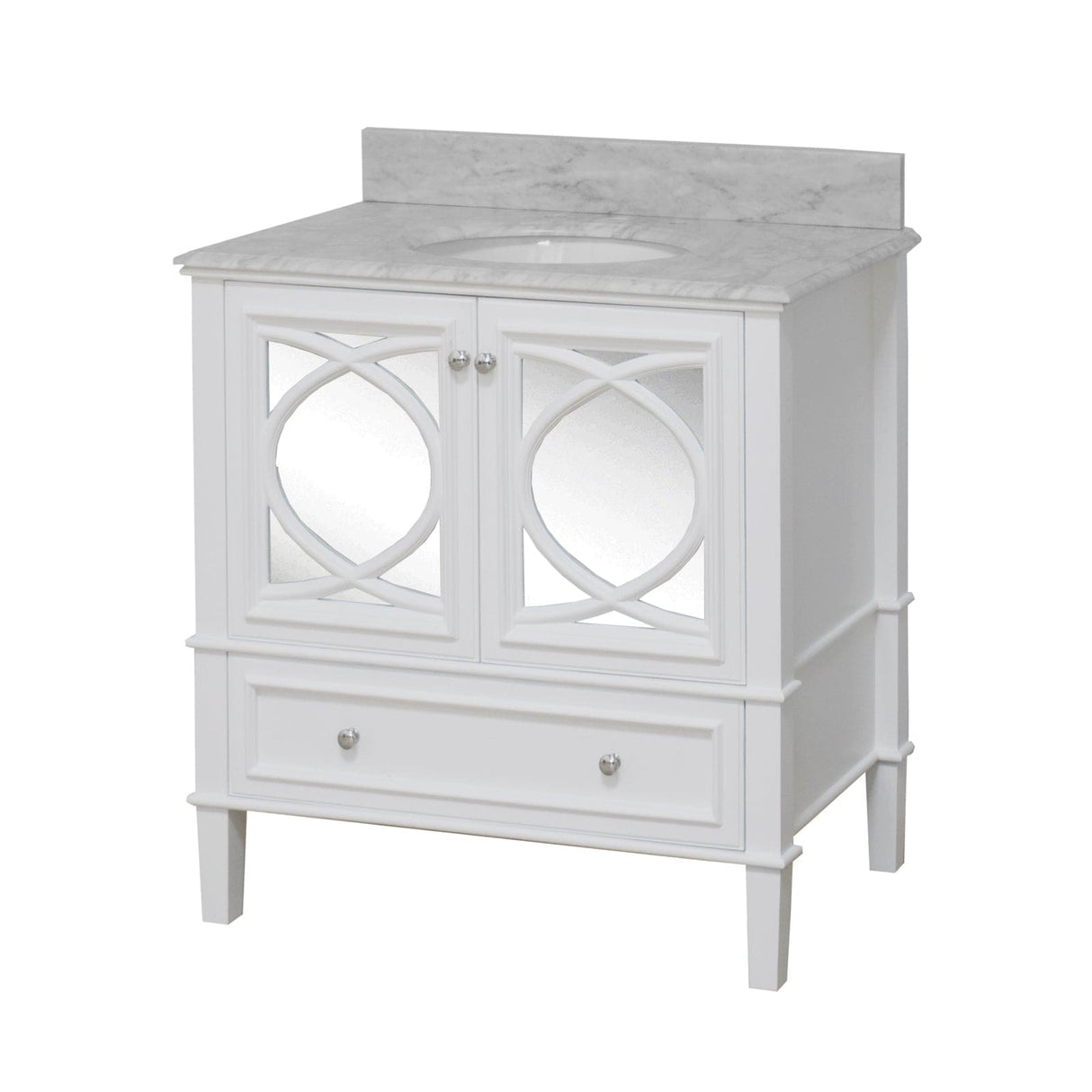 KitchenBathCollection Olivia 36" Bathroom Vanity with Carrara Marble Top