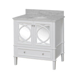KitchenBathCollection Olivia 36" Bathroom Vanity with Carrara Marble Top