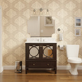 KitchenBathCollection Olivia 36" Bathroom Vanity with Carrara Marble Top