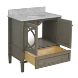 KitchenBathCollection Olivia 36" Bathroom Vanity with Carrara Marble Top