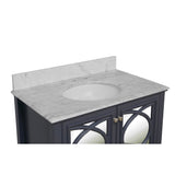 KitchenBathCollection Olivia 36" Bathroom Vanity with Carrara Marble Top