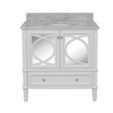 KitchenBathCollection Olivia 36" Bathroom Vanity with Carrara Marble Top