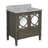 KitchenBathCollection Olivia 36" Bathroom Vanity with Carrara Marble Top