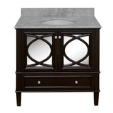 KitchenBathCollection Olivia 36" Bathroom Vanity with Carrara Marble Top