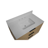 KitchenBathCollection Oslo 36" Floating Wall-Mounted Bathroom Vanity with Matte White Top
