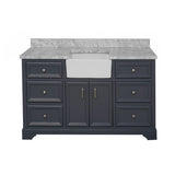 KitchenBathCollection Zelda 60" Single Farmhouse Vanity with Carrara Marble Top