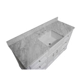 KitchenBathCollection Zelda 60" Single Farmhouse Vanity with Carrara Marble Top