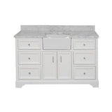 KitchenBathCollection Zelda 60" Single Farmhouse Vanity with Carrara Marble Top