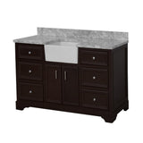 KitchenBathCollection Zelda 60" Single Farmhouse Vanity with Carrara Marble Top
