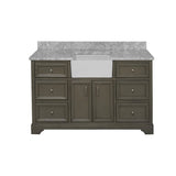 KitchenBathCollection Zelda 60" Single Farmhouse Vanity with Carrara Marble Top